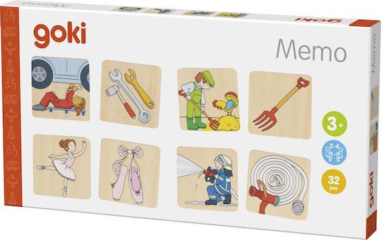 Επιτραπέζιο Παιχνίδι Memory Game Επαγγέλματα για 1 Παίκτη 3+ Ετών (EN) Goki