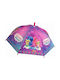 Chanos Παιδική Ομπρέλα Μπαστούνι Αυτόματη Βροχής Unicorn Shimmer & Shine Ροζ