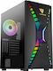 Aerocool Cronus Gaming Midi-Turm Computergehäuse mit Seitenfenster und RGB-Beleuchtung Schwarz