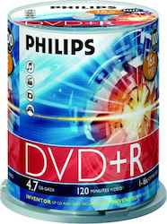 Philips Εγγράψιμα DVD+R 4.7GB 100τμχ