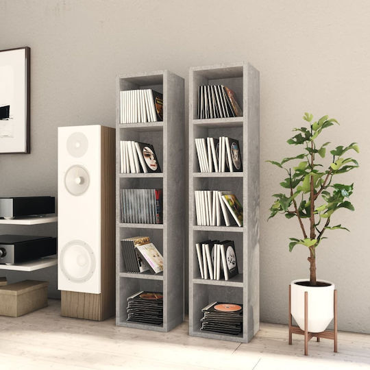 vidaXL Floor Standing Case 80 CD 2τμχ Grey Concrete 21x16x93.5cm