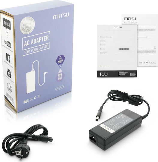 Mitsu Laptop Charger 90W 19.5V 4.62A for Dell with Detachable Power Cable