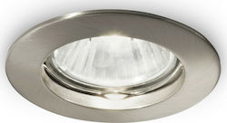Ideal Lux Jazz Round Metallic Recessed Spot with Socket GU10 Silver 7.3x7.3cm. 3pcs