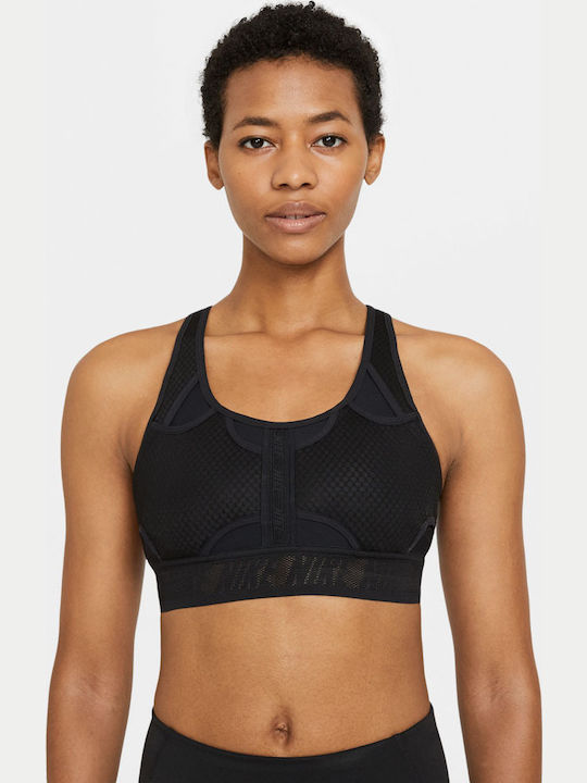 Nike Swoosh UltraBreathe Γυναικείο Αθλητικό Μπουστάκι Μαύρο με Επένδυση
