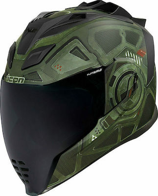 Icon Airflite Blockchain Full Face Helmet with Sun Visor DOT / ECE 22.05 1450gr Green 0101-1327