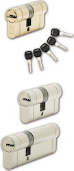 Martin Lock Cylinder Security 70mm (30-40) with 5 Keys Silver