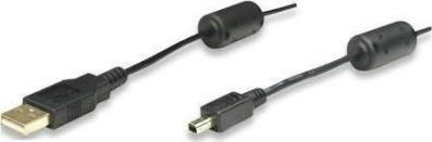 Manhattan USB 2.0 Kabel USB-A-Stecker - Mini-USB-A-Stecker Schwarz 3m 390378