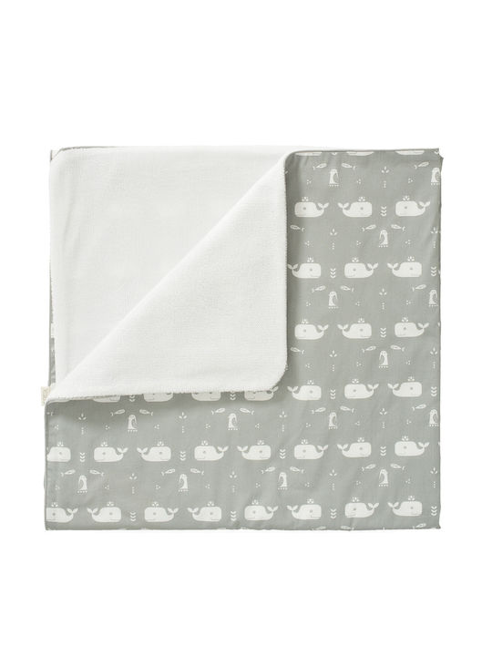 Fresk Blanket Nursery Swaddling Blankets Whale Velvet Gray 80x100cm