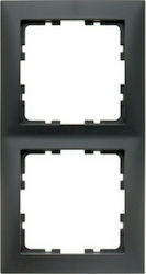Hager S.1 Cadru Comutator 2 Locuri Montare Verticală în Culoare Negru 10129949
