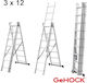 GeHock Τριπλή Σκάλα Αλουμινίου 3x12