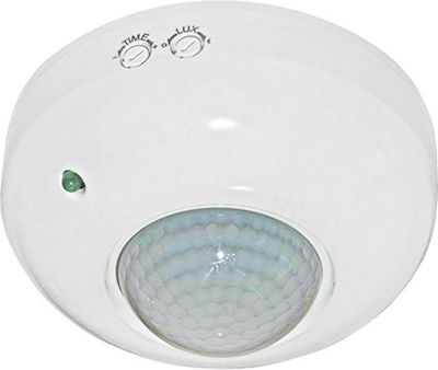 Adeleq Motion Sensor with Range 6m Infrared Ceiling Sensor with 360° Range 6A 230V IP44 in White Color 10-5100