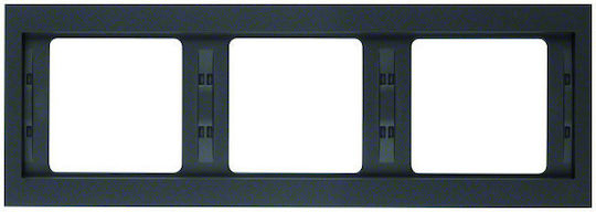Hager K.1 Switch Frame 3 Positions Horizontal Installation in Black Color 13737006