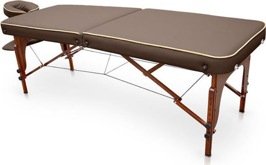 iCosmetics Physiotherapy Bed Portable Foldable Brown Wooden 185x70cm