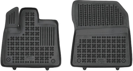 Rezaw Plast Front Mats 2pcs Tray Type for Peugeot Rifter Opel Combo Citroen Berlingo 2018+ Black