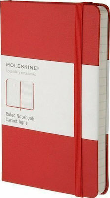 Moleskine Classic Ruled Notebook 192 Sheets Ruled with Elastic Red MM710R