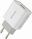 WK Φορτιστής Χωρίς Καλώδιο με Θύρα USB-A 18W Quick Charge 3.0 Λευκός (WP-U57)