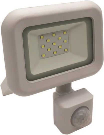 Eurolamp Waterproof LED Flood Light 10W Natural White 4000K With Motion Sensor IP44