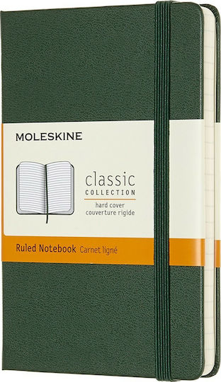 Moleskine Classic Collection Σημειωματάριο A6 96 Φύλλων Ριγέ με Σκληρό Εξώφυλλο και Λάστιχο Πράσινο