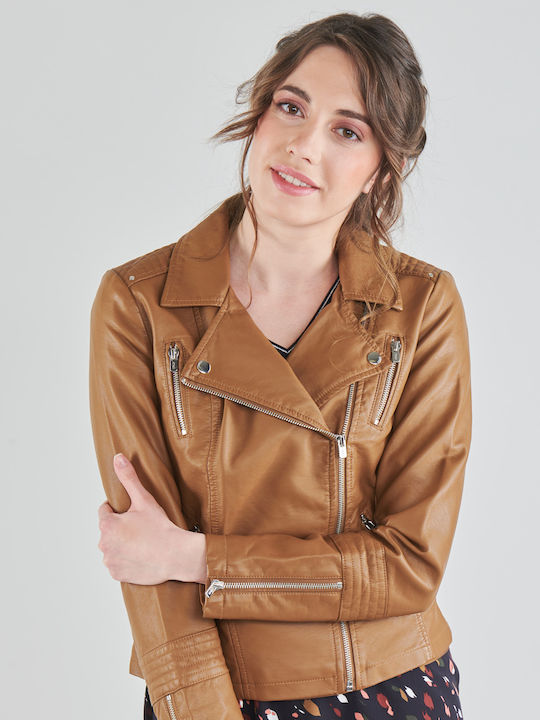Only Γυναικείο Biker Jacket Καφέ