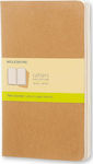 Moleskine Set 3 Notebooks with Blank Pages Brown