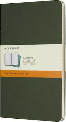 Moleskine Set 3 Notizbücher Geregelt Grün