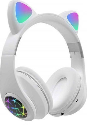 Cat M2 Wireless/Wired Over Ear Kids' Headphones with 8 hours of Operation Whitά