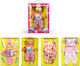 Avra Toys Baby-Puppen-Set Sprechendes Baby, Set Box mit Kleidung und Zubehör 28 cm.
