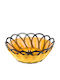 Viosarp Καλάθι Ψωμιού από Rattan Κίτρινο 24x24cm