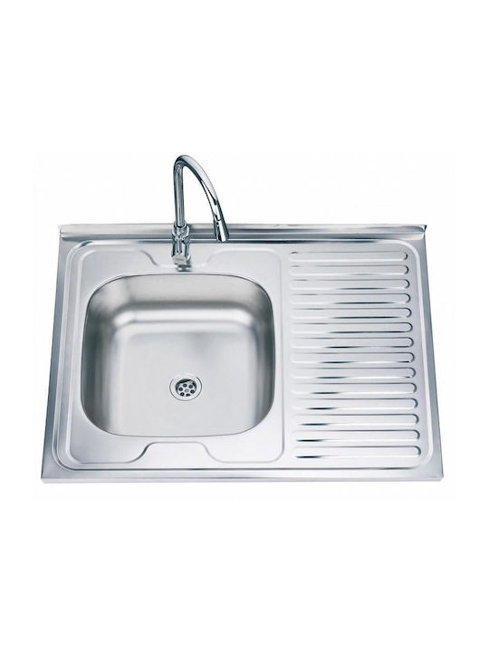 Inter Ceramic Alpaka ICK 8060A 16 R Ένθετος Νεροχύτης Inox Σατινέ Μ80xΠ60cm Ασημί