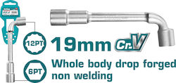 Total Keys Socket Wrench Angular Tubular 19mm 1pcs