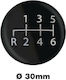 Simoni Racing Car Number Stickers for Gear Shift Knob Φ30mm Layout Type-2 in Black Color 1pcs