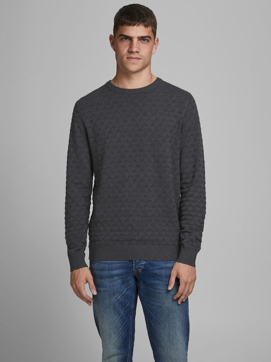 Jack & Jones Men's Long Sleeve Sweater Dark Grey Melange