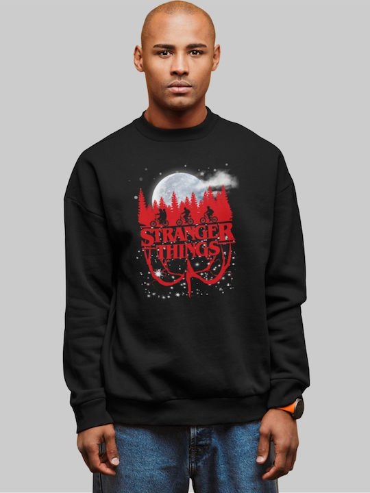 Stranger Things Upside Down Sweatshirt - BLACK