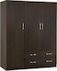 Τρίφυλλη Ντουλάπα Zebrano 150x55x180cm