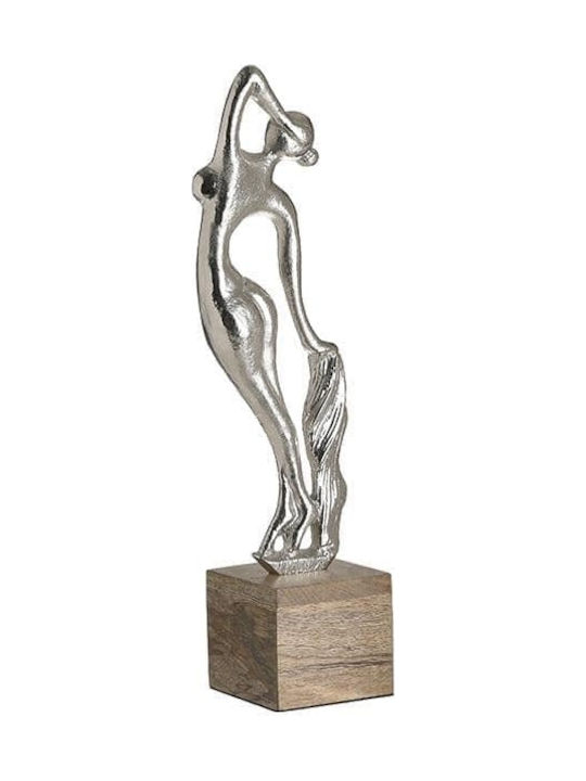 Inart Decorative Statuette Metal in Ασημί 11x9x42cm 1pcs