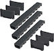 vidaXL Plastic Canal Duș cu Dimensiune 100x12.5cm Negru 3buc