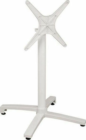 Freebox Stand De Masă Pliabil Metalic Cu Reglaj Alb Mat 69x69x92cm