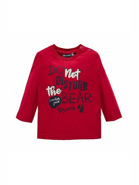 CHILDREN'S T-SHIRT RED 183BDFL001 BRUMS