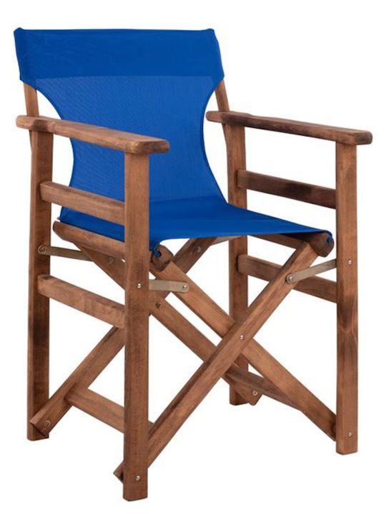 Καρέκλα Σκηνοθέτη Ξύλινη Καρυδί / Μπλε 57x54x88...