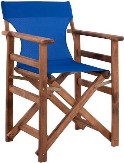 Director's Chair Wooden Walnut / Blue 57x54x88.5cm