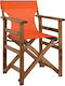 Director's Chair Wooden Walnut / Orange 1pcs 57x54x88.5cm.