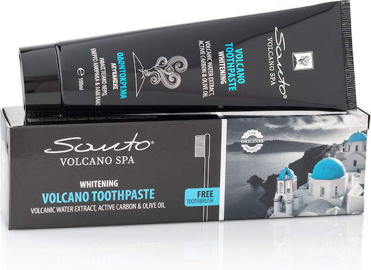 OliveSpa Santo Volcano Οδοντόκρεμα με Ενεργό Άνθρακα για Λεύκανση 100ml