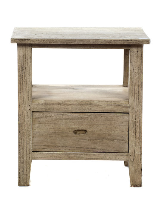 Bedside Table of Solid Wood 50x40x55cm