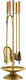Zogometal Fireplace Tool Set with Stand Holder Moro Mat/Oro