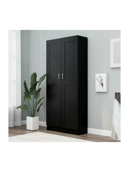 Office Storage Cabinet Wooden Black 82.5x30.5x1...