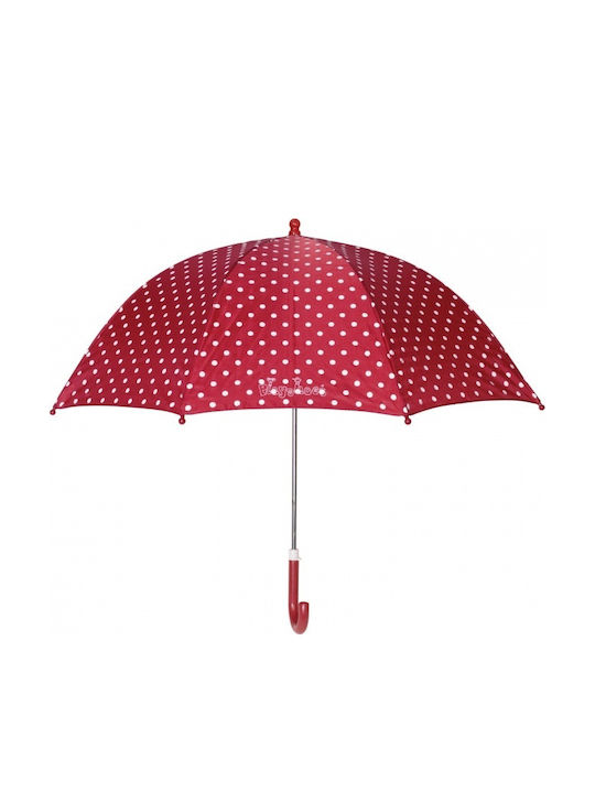 Playshoes Kinder Regenschirm Gebogener Handgriff Regenschirm Rot