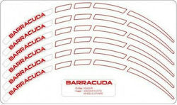 Barracuda Αυτοκόλλητη Ταινία Ζάντας Kit Wheel Stripes R White / Red