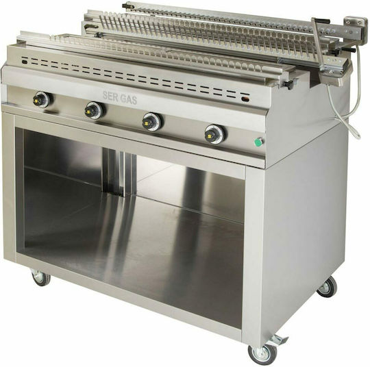 Sergas SG77D Spit Grill LPG with Base 26kW with Dimensions 86x127x119cm