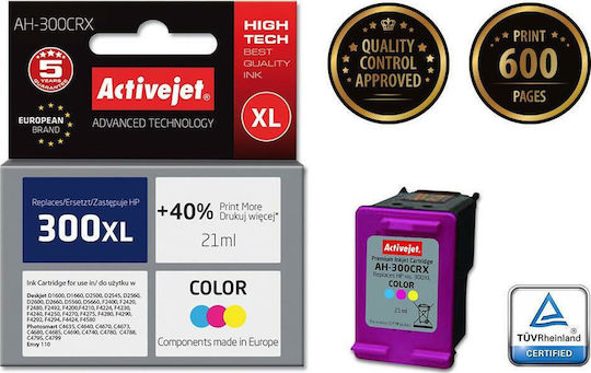 Active Jet Συμβατό Μελάνι Εκτυπωτή InkJet HP 300CXL CC644EE 21ml Πολλαπλό (Color) 1τμχ
