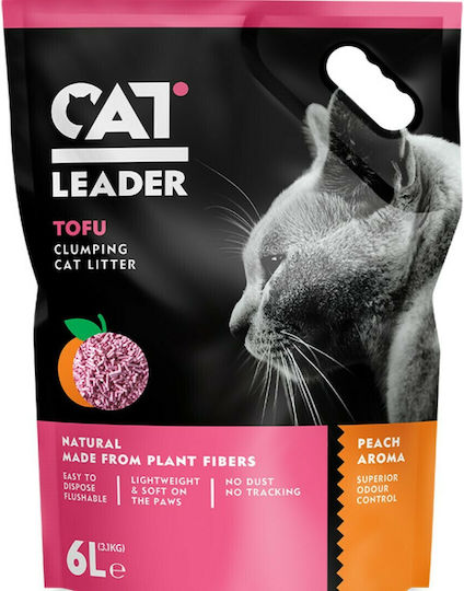Cat Leader Tofu Φυτική Άμμος Γάτας Tofu με Άρωμα Ροδάκινο 3.1kg / 6lt